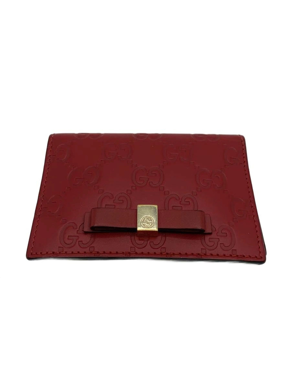 Gucci Pass Case Wallet Gucci Guccissima Leather RED All over